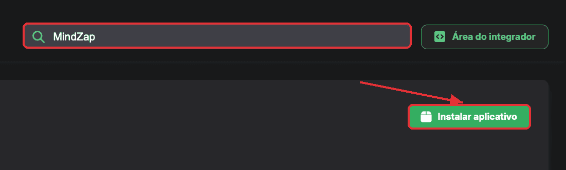 Página do aplicativo mindZap na Central de Extensões, com o botão Instalar aplicativo