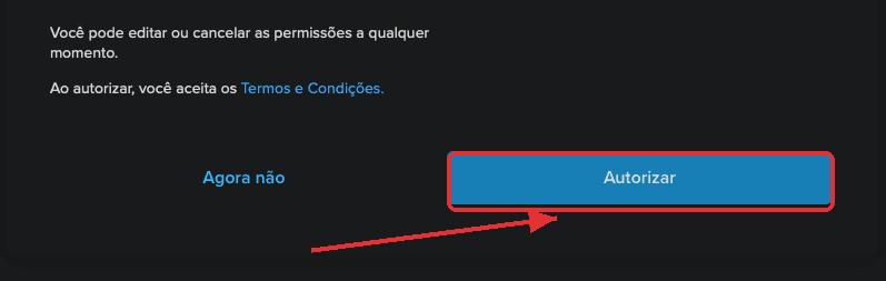 Tela de autorização do Bling, listando os acessos do aplicativo e o botão Autorizar